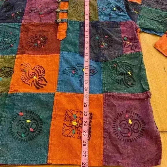 Shop Holic Women's Nepal Cotton Patchwork Handmade Shirt medium oversized - Picture 5 of 13